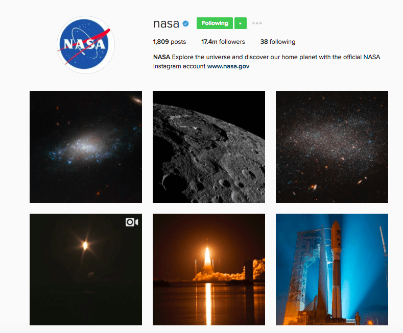 Best Instagram Brands - NASA