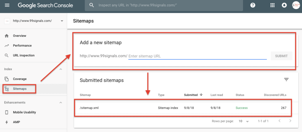 Once you've created the sitemap, submit it to Google via Google Search Console. Login to your Google Search Console account and navigate to Sitemaps -> Add a new sitemap and then hit 'Submit'.