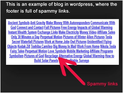 Spammy Footer Links - On-Page SEO Techniques Google Hates