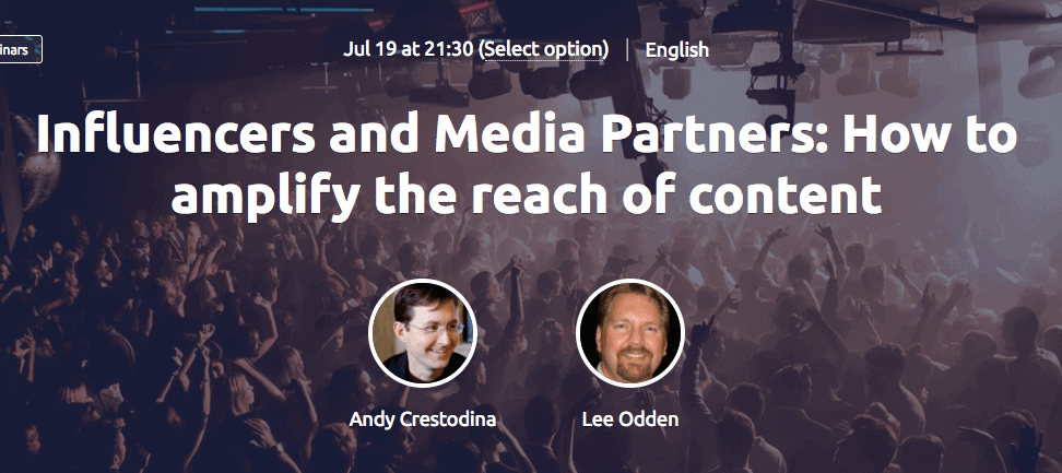 SEMrush Webinar - Influencers and Media Partners