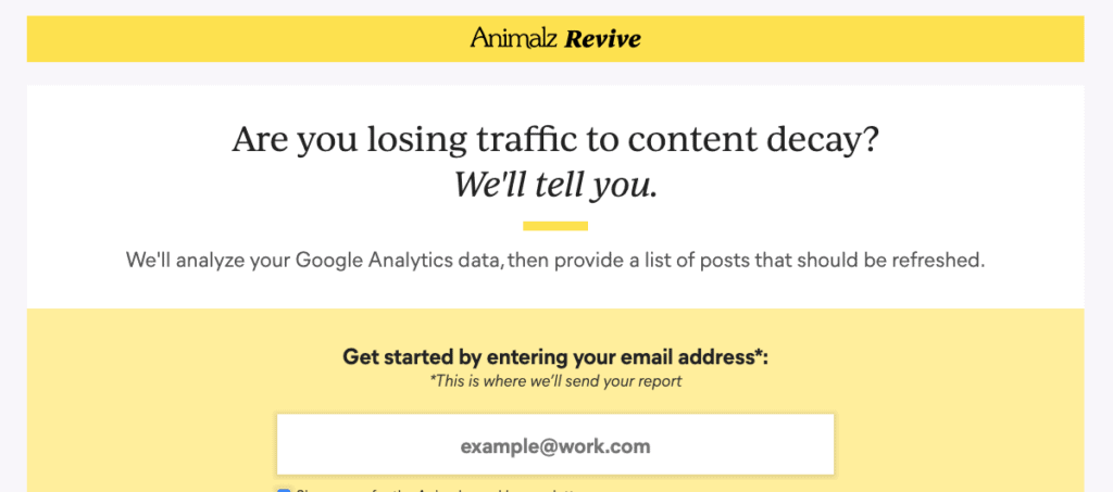 Animalz Revive SEO Tool