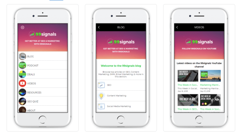 99signals iOS App Screenshots