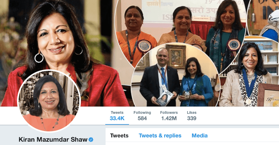 Kiran Shaw on Twitter