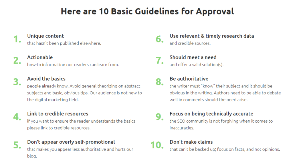 10 Approval Guidelines