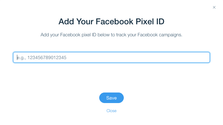 Facebook pixel installation on Wix