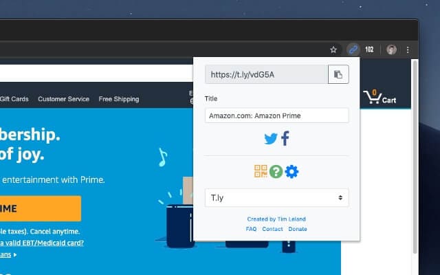 URL shortening Chrome extension