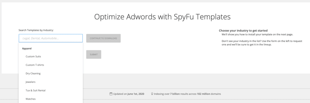 AdWords Templates by SpyFu