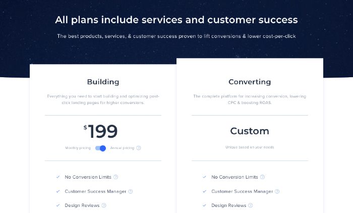 Instapage Pricing Plans
