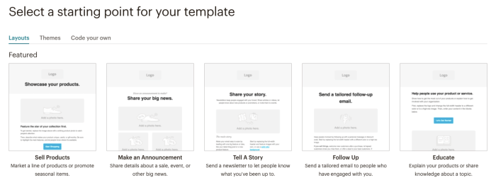 Mailchimp email templates