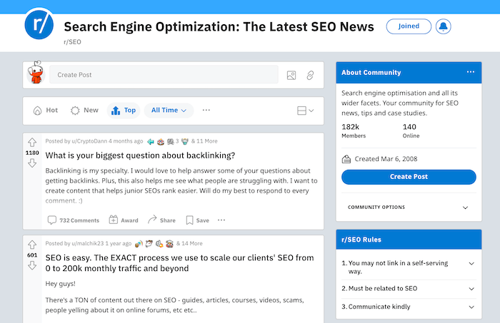 SEO Subreddits - Best Subreddits for Marketers