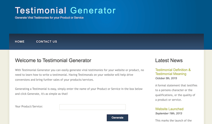 Testimonial Generator