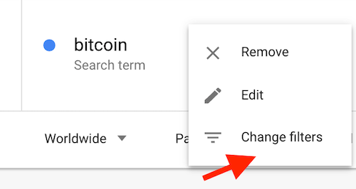 Google Trends - Change Filters