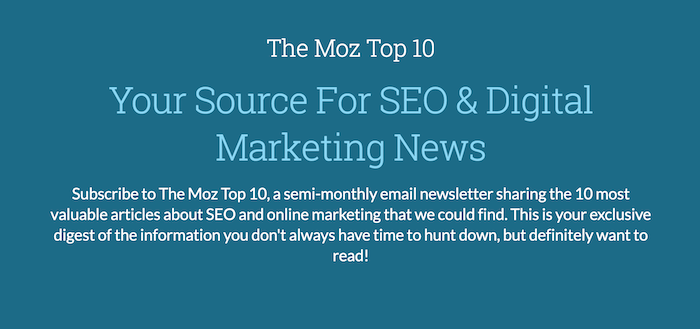The Moz Top 10 Newsletter - A List of Best Business Newsletters
