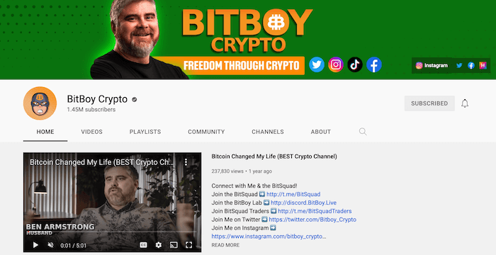 BitBoy Crypto YouTube Channel