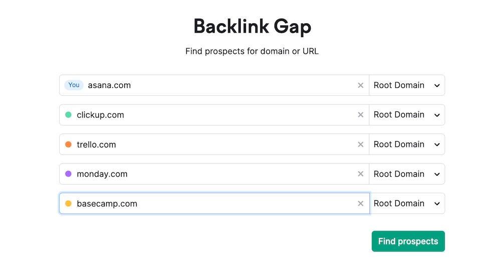 Semrush Backlink Gap Analysis