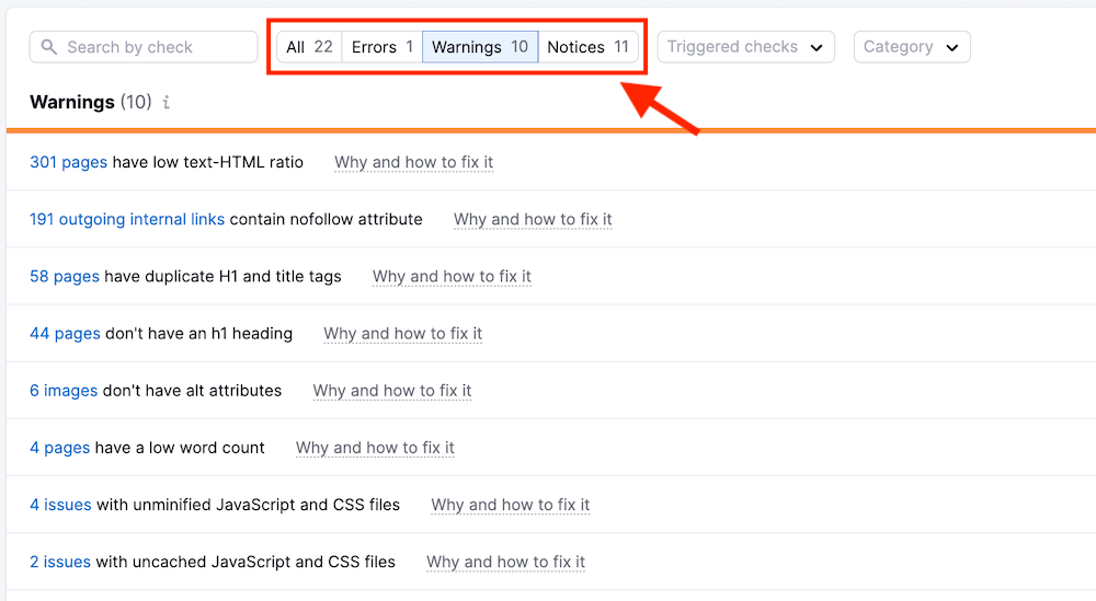 Semrush Site Audit